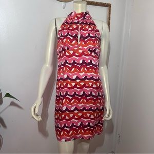 Original Milly Of New York Silk Dress size 4 Peekaboo Details High Neck Lined ZZ